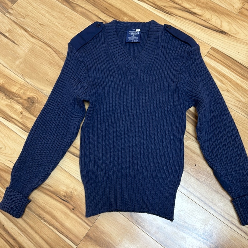 Citadel blue sweater, 100% wool size L